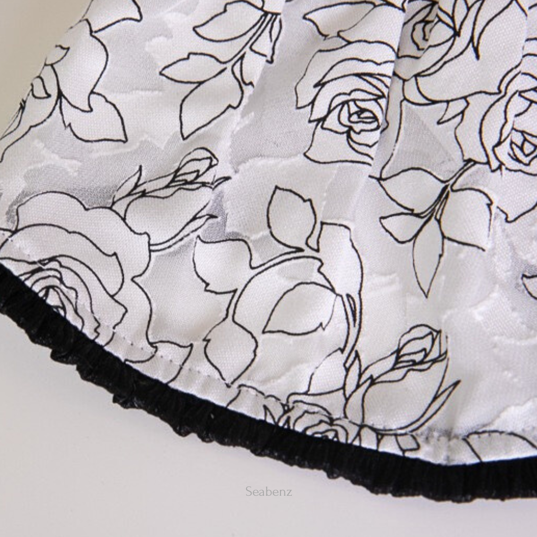 Midnight Bloom Chiffon Dress