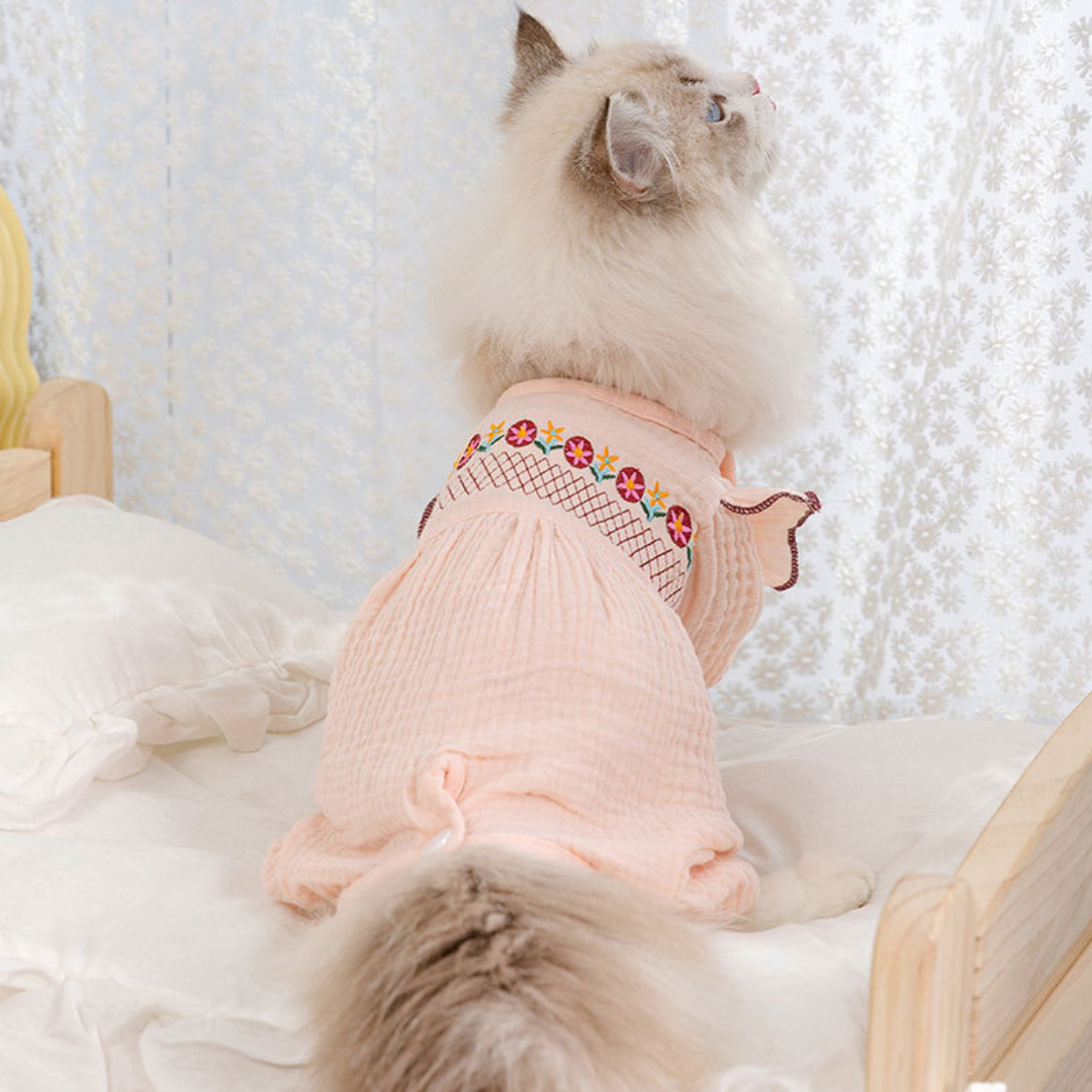 Embroidery Pink Floral Clothing
