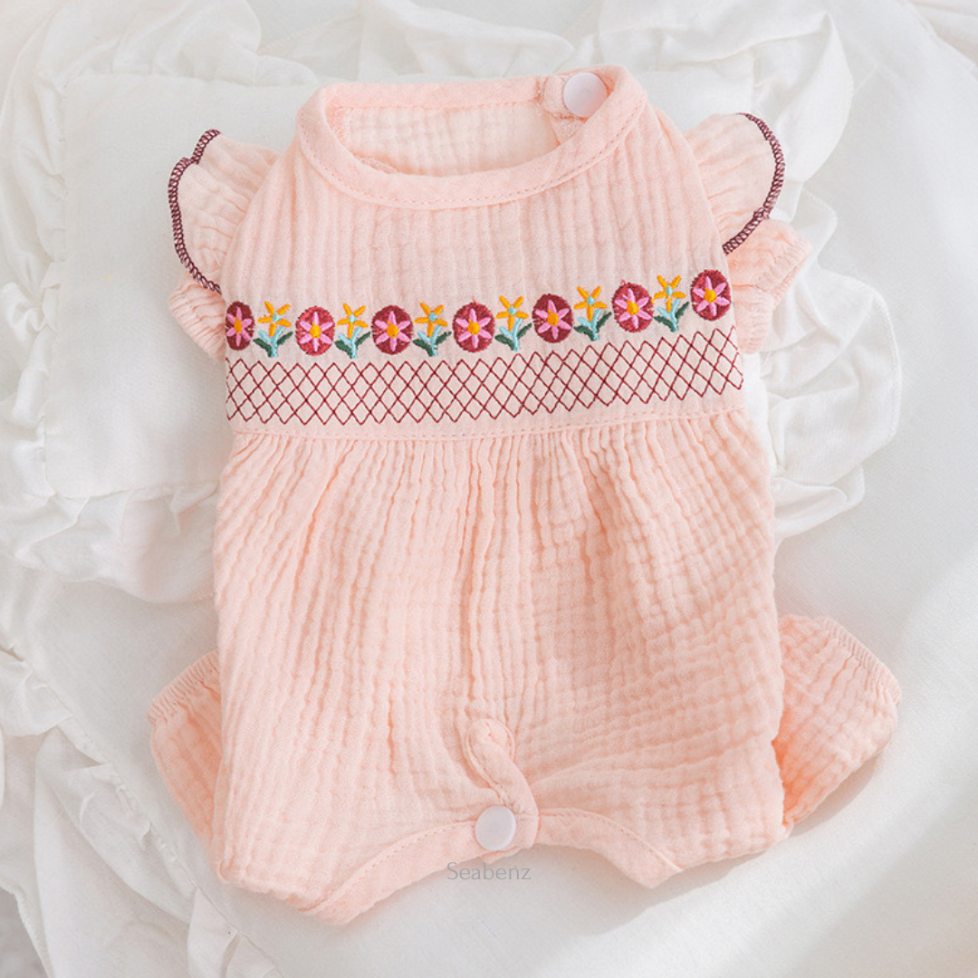Embroidery Pink Floral Clothing