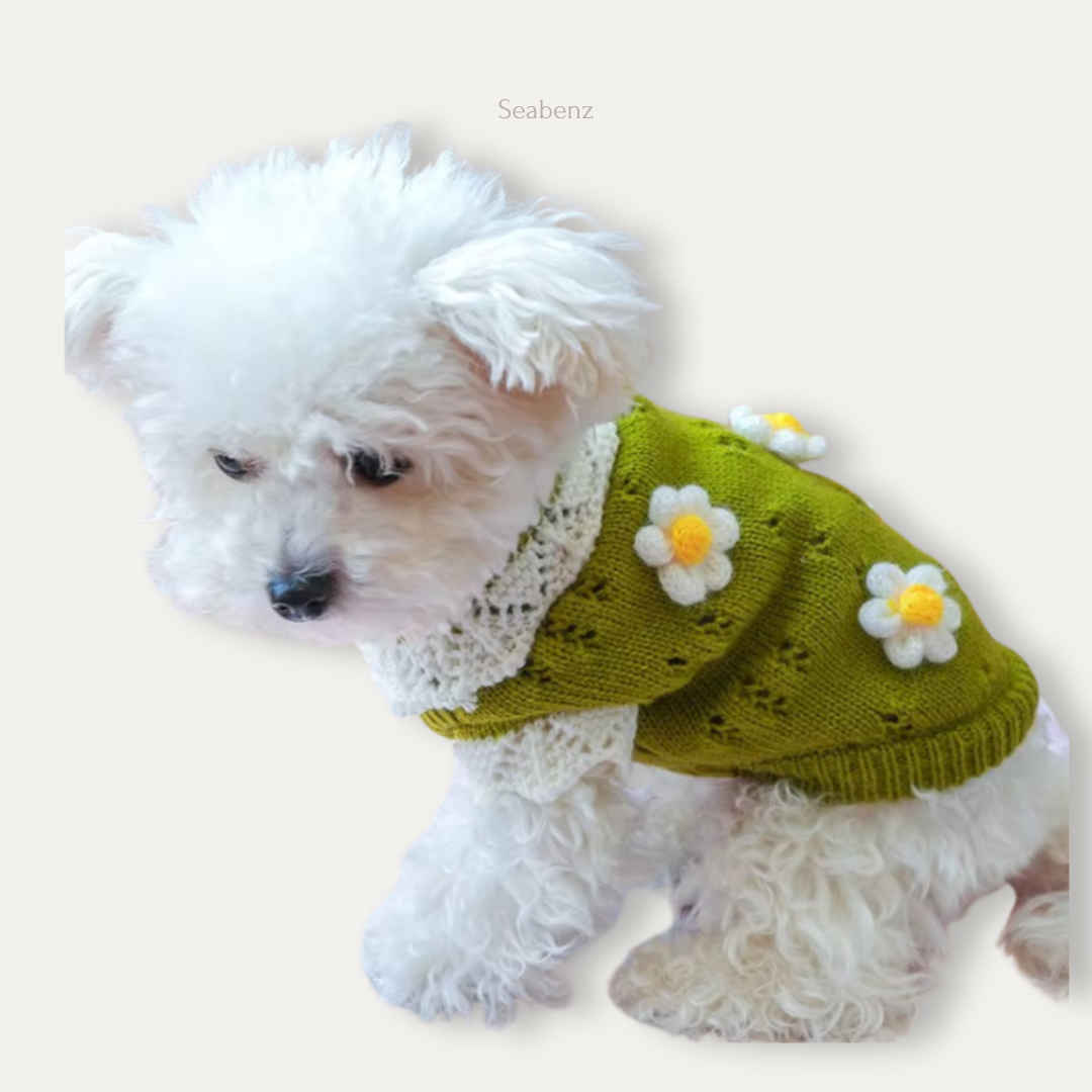 Flora Knit Pet Sweater