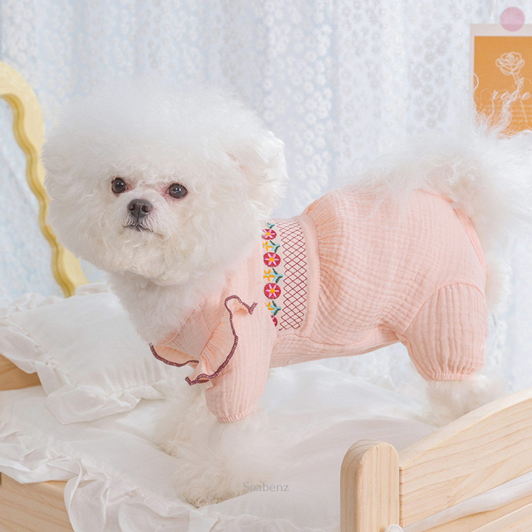 Embroidery Pink Floral Clothing