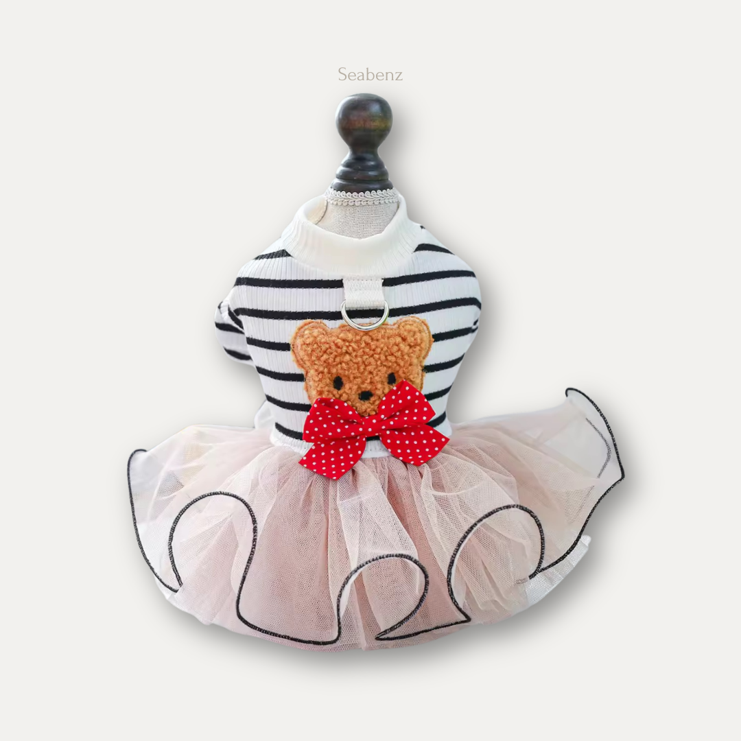 Bella Bear Striped Tutu Pet Dress