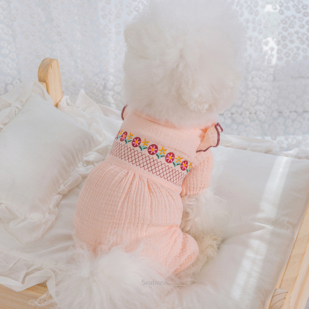 Embroidery Pink Floral Clothing
