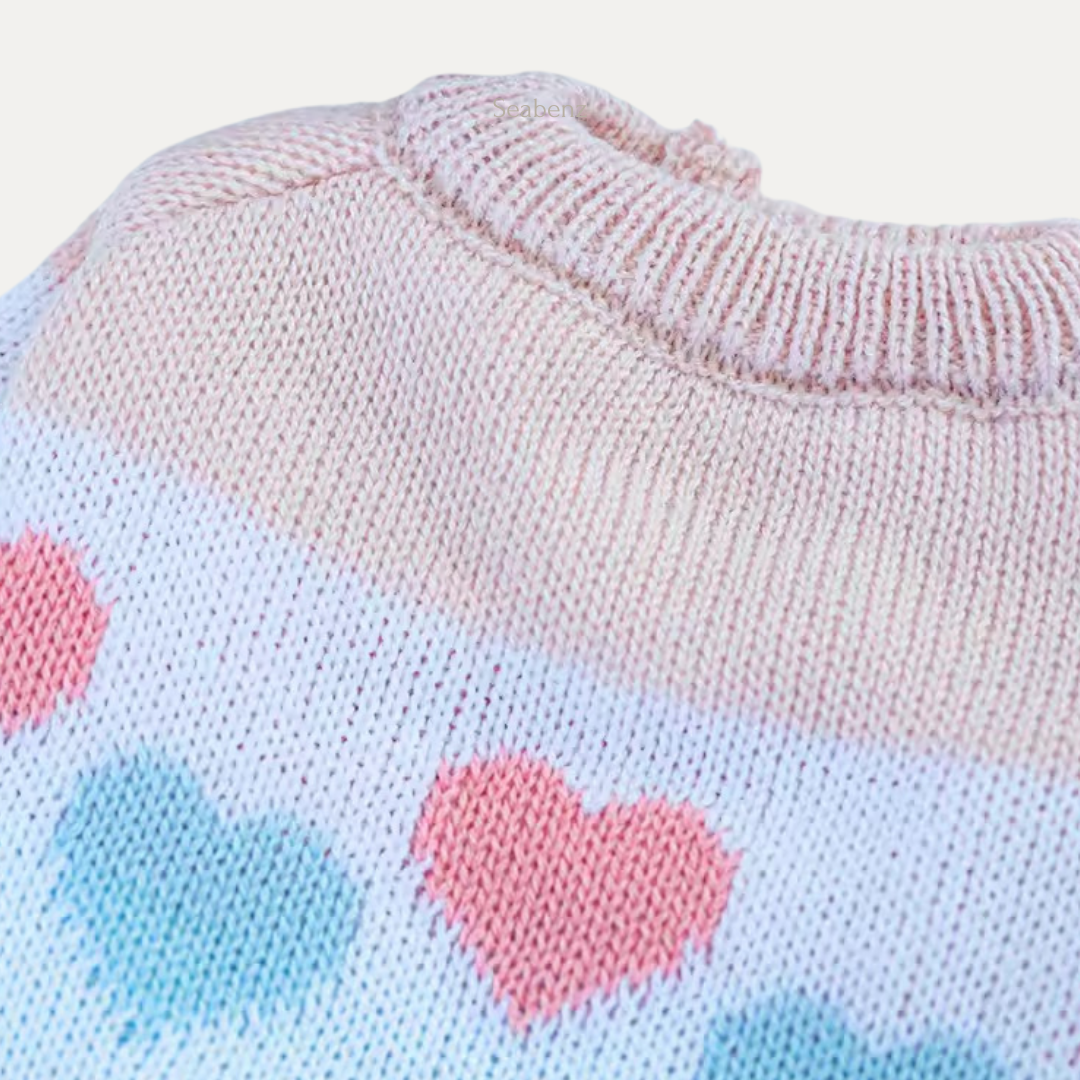 Heart Jacquard Knit Sweater