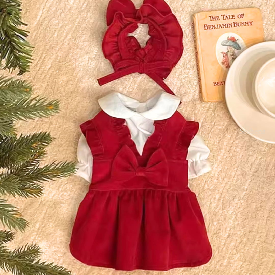 Red Bow Winter Dress