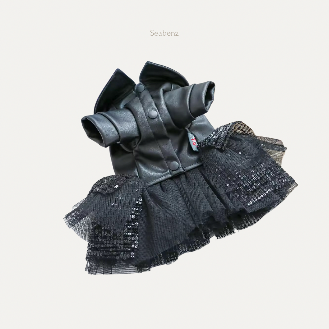 Luxe Leather Tutu Pet Coat