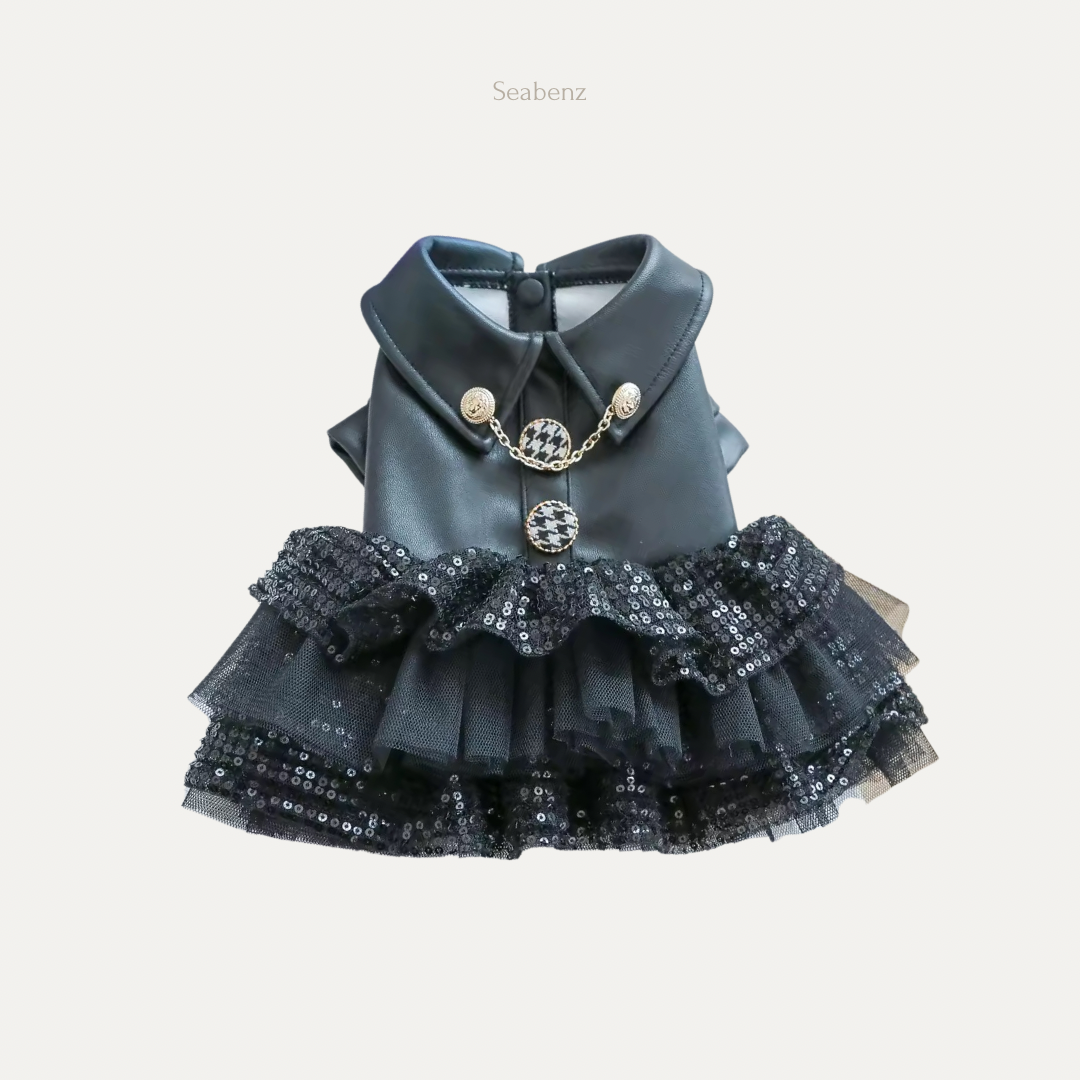 Luxe Leather Tutu Pet Coat