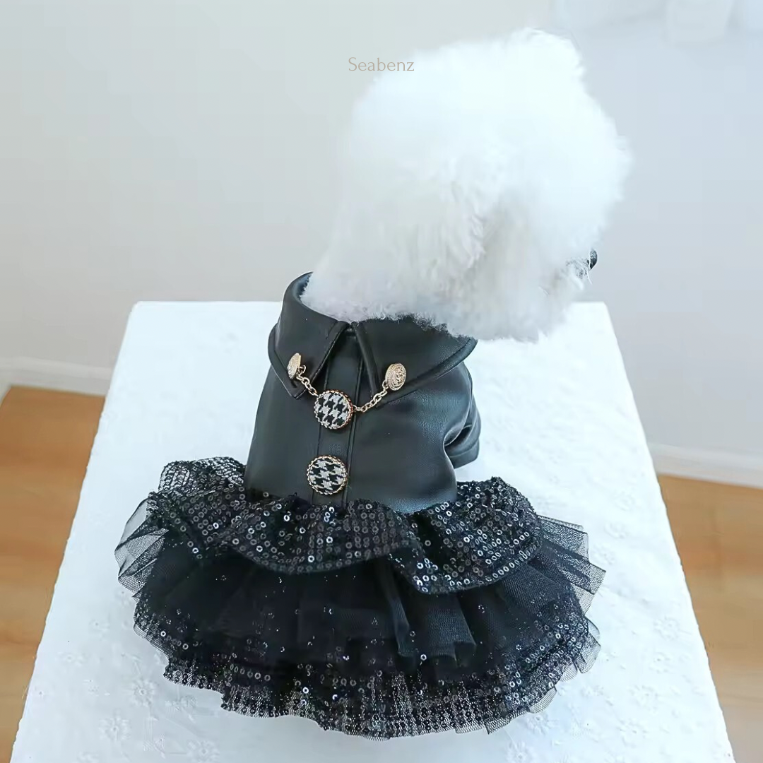 Luxe Leather Tutu Pet Coat