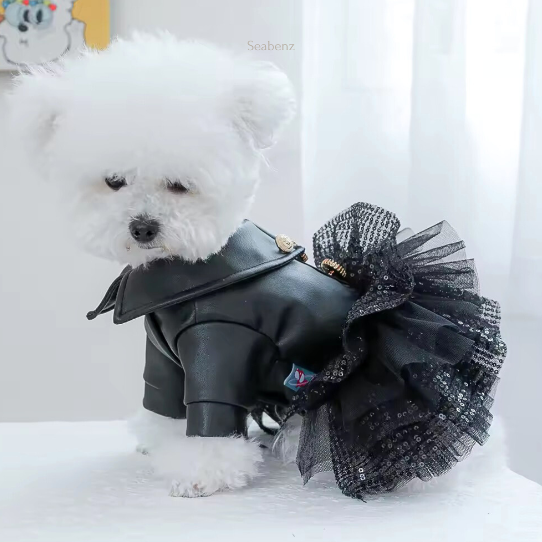 Luxe Leather Tutu Pet Coat