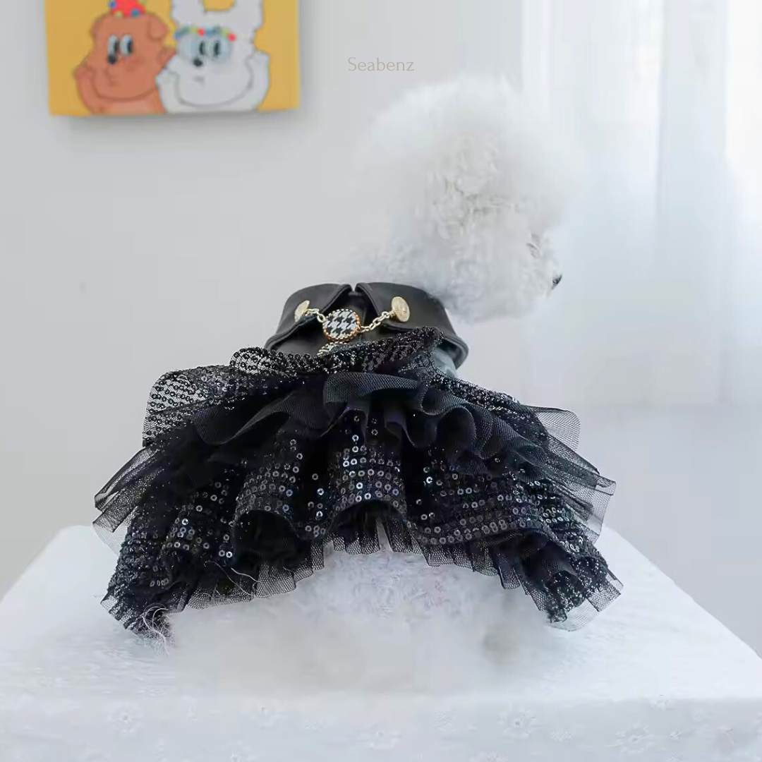 Luxe Leather Tutu Pet Coat